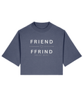 Cropped T-Shirt Friend Ffrind for Woman Blue Grey