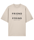 Unisex Organic 100% Cotton Oversized T-Shirt Friend Ffrind Beige