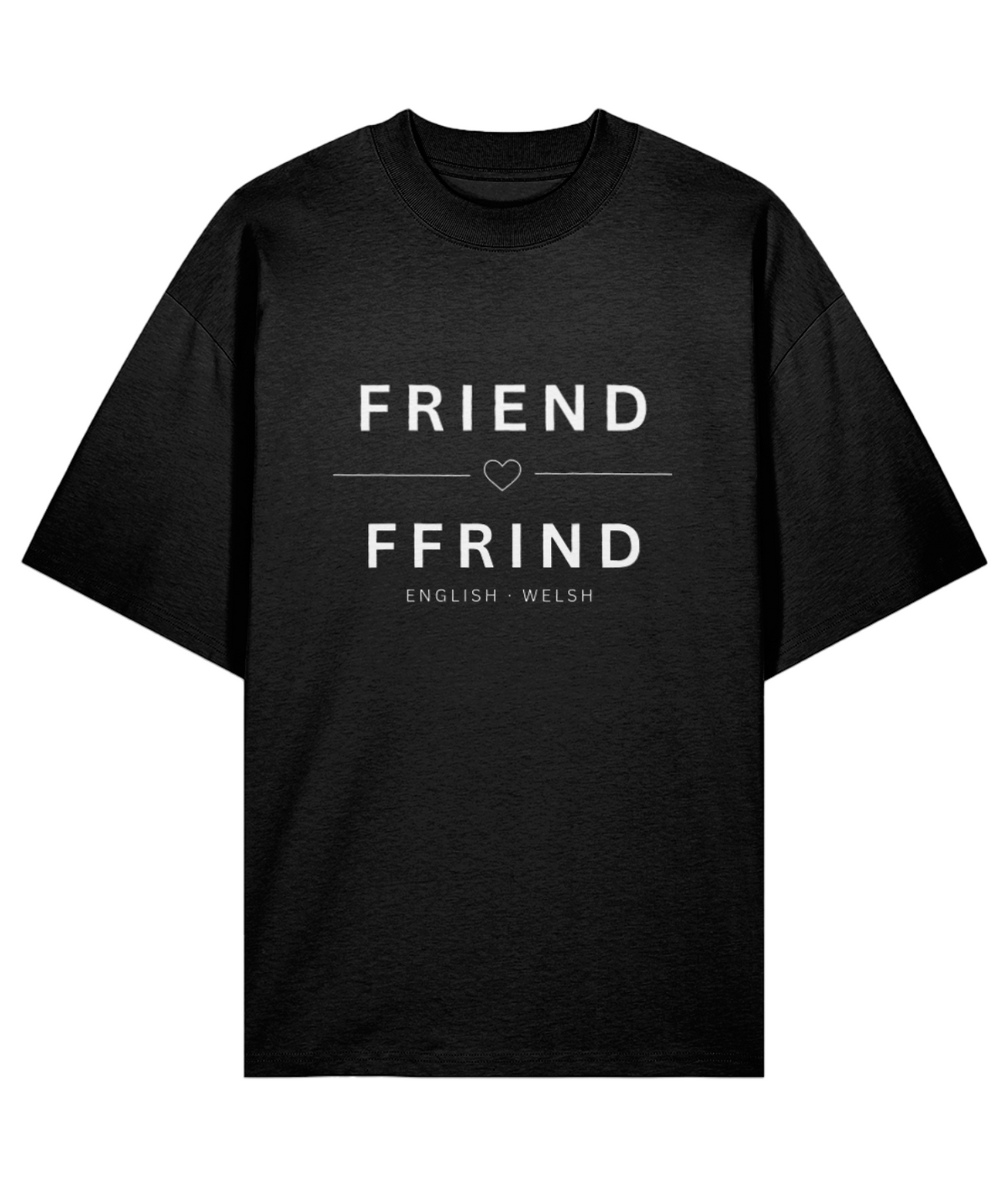 Unisex Organic 100% Cotton Oversized T-Shirt Friend Ffrind Black