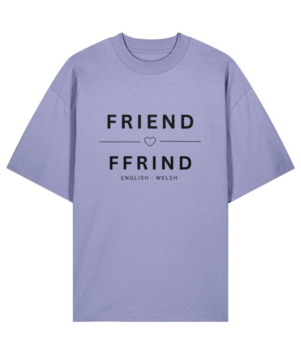 Unisex Organic 100% Cotton Oversized T-Shirt Friend Ffrind White