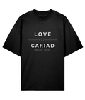 Organic 100% Cotton Oversized T-Shirt Love Cariad Unisex Black