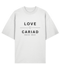 Organic 100% Cotton Oversized T-Shirt Love Cariad Unisex White