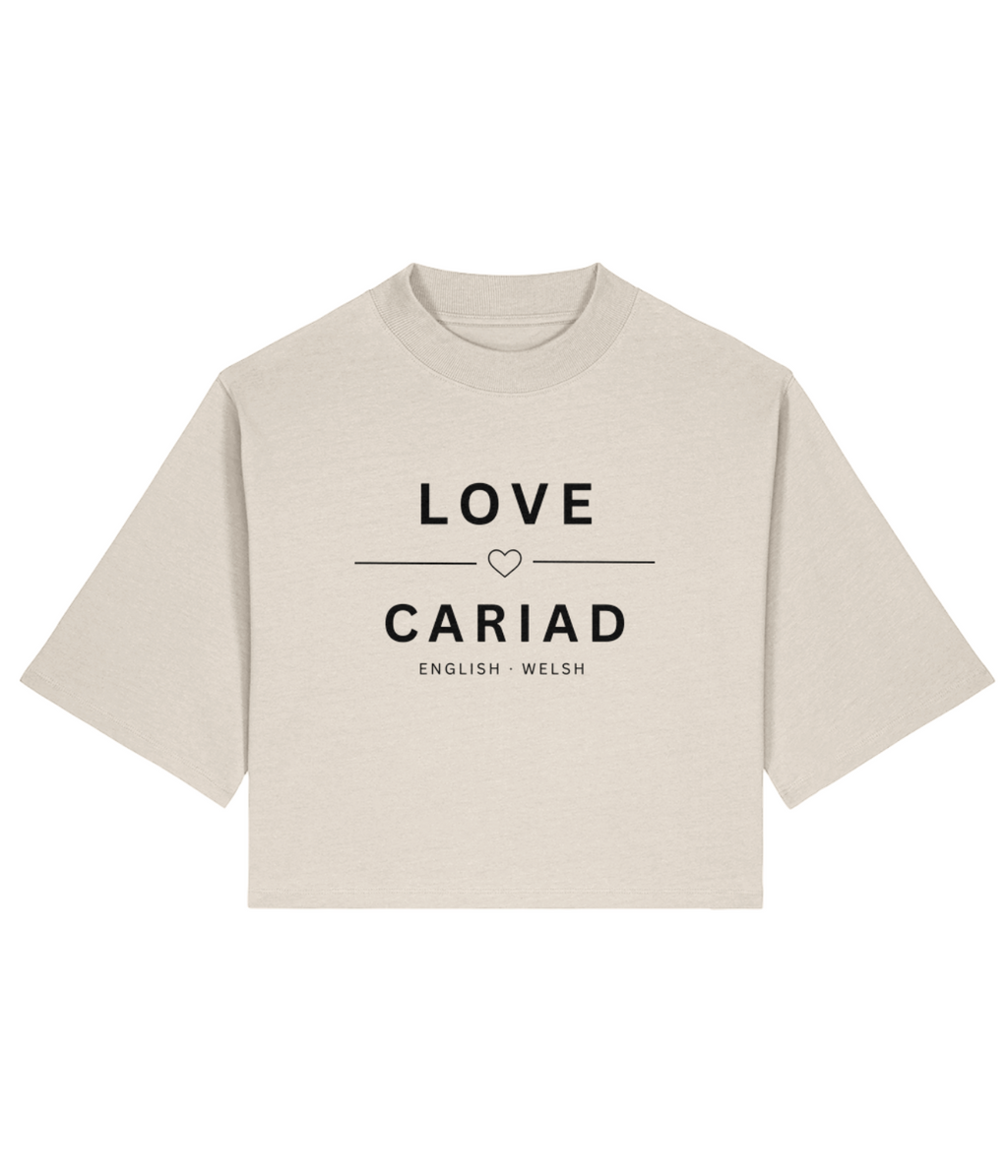 Cropped T-Shirt Love Cariad for Woman White