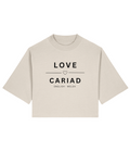 Cropped T-Shirt Love Cariad for Woman White Beige