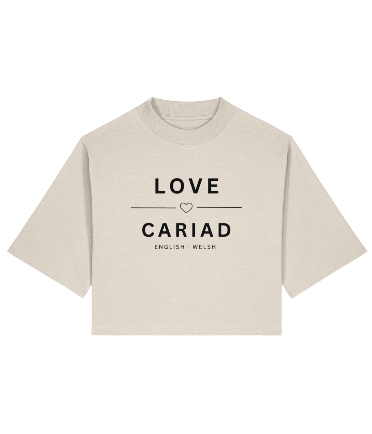 Cropped T-Shirt Love Cariad for Woman White