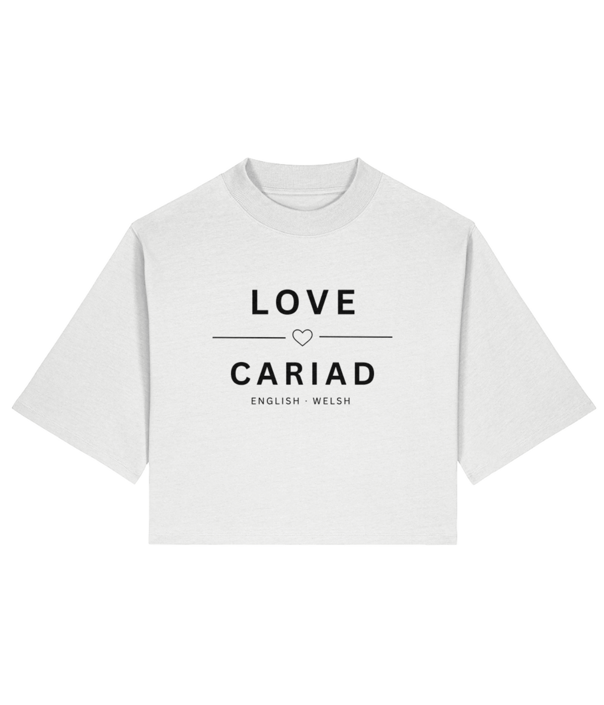 Cropped T-Shirt Love Cariad for Woman White