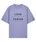 Organic 100% Cotton Oversized T-Shirt Love Cariad Unisex Violet