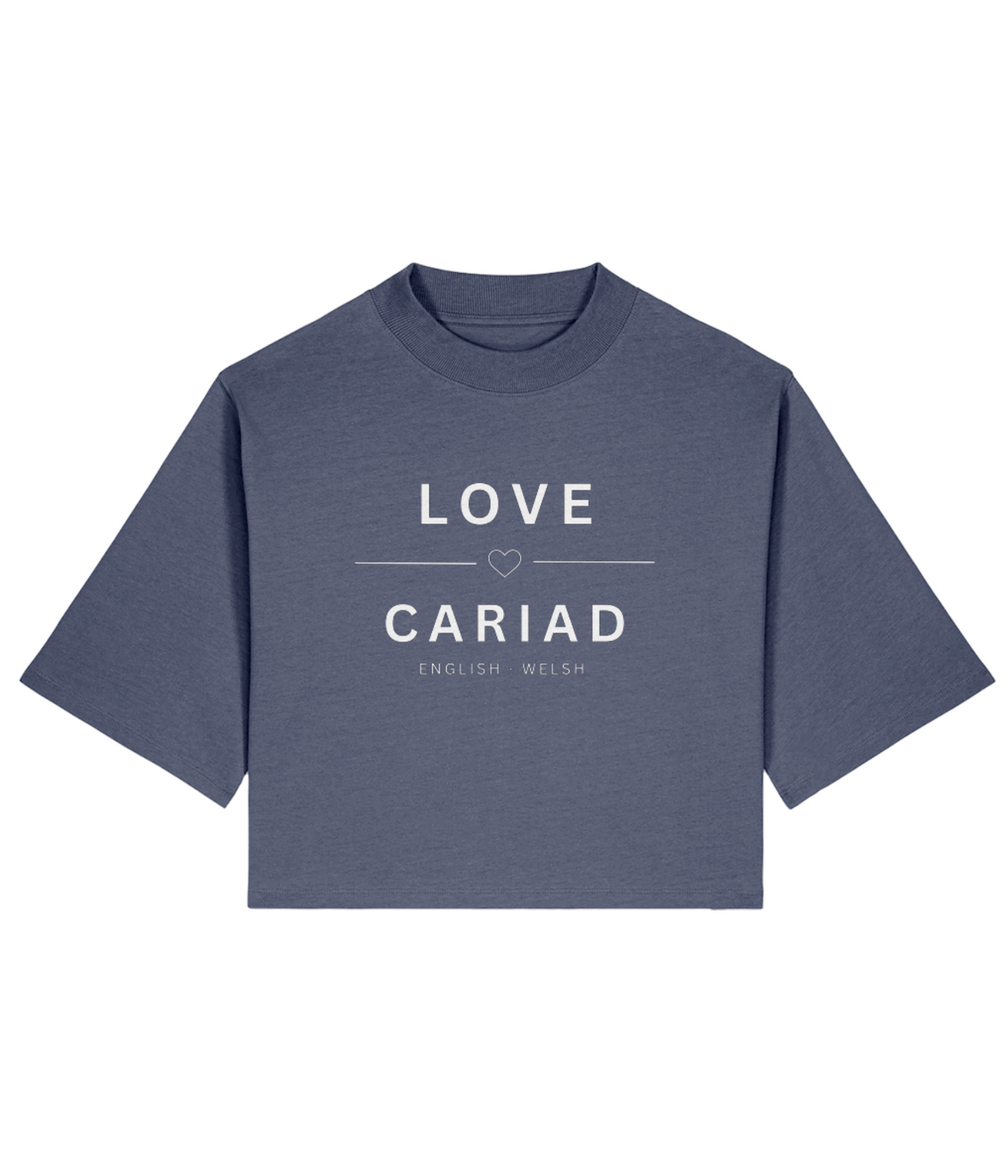 Cropped T-Shirt Love Cariad for Woman White Black