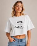 Cropped T-Shirt Love Cariad for Woman White