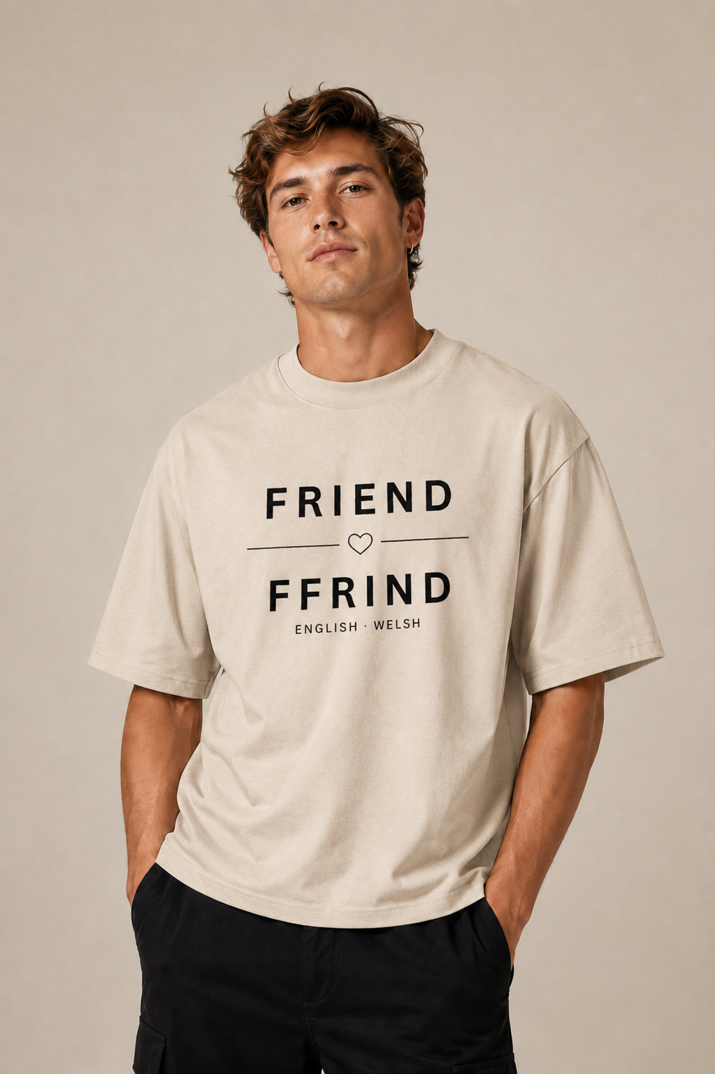 Unisex Organic 100% Cotton Oversized T-Shirt Friend Ffrind White